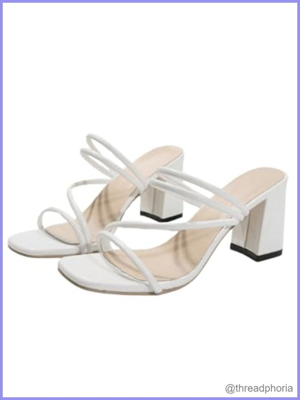 SHENHE PU Leather Slingback Chunky Block Heeled Sandals Square Open Toe